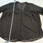 Torrid Black Geo Clip Chiffon Smocked Blouson Sleeve Blouse Size 3X Photo 11