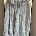 Newbury Kustom Newbury Kustoms Light Blue Ruffled Women's Top Photo 2