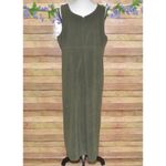 White Stag Ladies Green Faux Suede Sleeveless Maxi Dress Size L 12/14 90's Y2K Photo 5