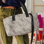 Mali & Lili Weekender Bag Animal Print Travel Bag Straps Black Cream Photo 1