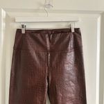 7 For All Mankind Crocodile Embossed Faux Leather Paneled Brown Leggings Size M Photo 5