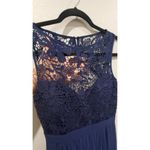Lulus Navy Blue Lace Formal Maxi Dress Photo 3