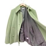 Garnet Hill  Green Wool Pea Coat Jacket Women’s Size 12 Double Breasted Spring Photo 5