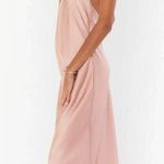 Show Me Your Mumu Jasmine Halter Midi Dress Rose Gold Luxe Satin XS Photo 2