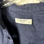 Equipment  Knox Corset Front Linen Lace Up Dress Womens Size Small Navy Blue Photo 2