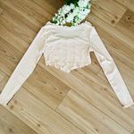Boutique Beige Ribbed Crop Top Photo 3