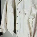 Levi's  Women’s White Silver Button Ex Boyfriend Denim Jacket Size Small Photo 9