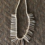 Vintage MCM Seashell Beaded necklace 18" Multi size shape Beige Cream White Photo 2