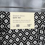 J.Crew  City Fit Shorts Black White Geometric Stretch Chino 10” Inseam Bermuda 00 Photo 2