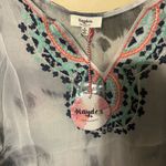 Hayden Women's Embroidered Blouse - Black, White, and Blue Photo 3