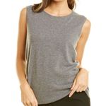 St. John Scoop Neck Wool-Blend Shell Knit Tank Grey Melange Women's Size Small Photo 0