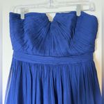 J.Crew Nadia Long Dress Silk Chiffon Dark Cove Blue Wedding Formal Size 6 Photo 1