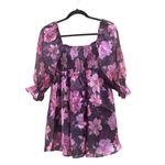Urban Outfitters Thirty/Thirty LA  Floral Print Organza Puff Mini Dress Small NWT Photo 1