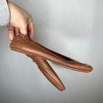 Tory Burch Minnie Travel Ballet Flats Brown Leather Gold Logo Women US 8.5 Photo 2