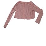 Intimately Free People size medium crop Pink Waffle Knit Long Sleeve Top Photo 1