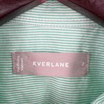 Everlane Green Striped Button Front Long Sleeve Lightweight Cotton Shirt Size 2 Photo 4