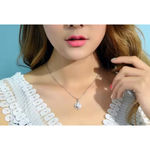 Boutique NEW Women’s Princess Cut Simulated Diamond Star 14k‎ Gold Plated S925 Necklace Photo 2