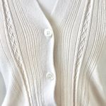 DKNY Vintage 90's Cream Off-White V-Neck Sleeveless Preppy Button Vest Small Photo 1