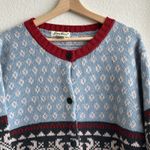 Eddie Bauer Y2K VTG Nordic Fair Isle Lambswool Cardigan Knit Sweater XL Photo 8