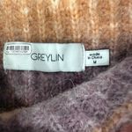 Greylin Anthropologie Orange Purple Flared Sleeve Striped Mock Neck Sweater sz M Photo 5