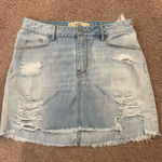 Hollister  Trendy High Rise Y2k Distressed Denim Mini Skirt Photo 0
