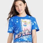 Sailor Moon Blue Graphic Cropped Relaxed Fit T Photo 0