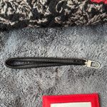 Vera Bradley EUC Vintage Floral Black and Red Jacquard Clutch w/ Strap Photo 3