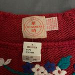Chinawear NWT Vintage  Floral Embroidered Red Cable Knit Sweater, size M Photo 10