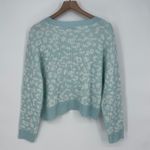 John + Jenn Mystic Blue Leopard Print Crew Neck Sweater Size S Photo 4