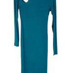 Alix NYC  Conner Ribbed Knit Cut Out Midi Dress Prussian Blue Size M NWT Photo 0