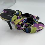 Nine West  Womens 6.5 Fabric Multi Color Print Heeled Pumps Scarf Wrap Sexy Party Photo 9