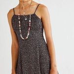 Free People Jamie Strappy Printed Mini Dress Black Leopard Pink Print Photo 0