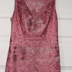 Sue Wong  Pink & Silver Lace Embellished Sheath Cocktail Dress Photo 1