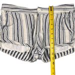 Free People Striped Linen Blend Shorts Size 4 Blue Cream Boho Photo 5