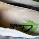 Clarks Canvas Mule Clogs Womens 9M Off White Casual Comfort Slip On Shoes Photo 11