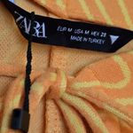 ZARA  Orange Abstract Printed Cutout Tie Waist Midi Skirt Photo 2