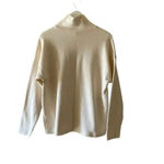 F. H. Clothing Off White Cotton Mock Neck Boxy Pullover Womens Sweater SZ L Size L Photo 6