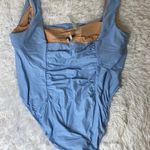 J.Crew  Ruched Blue Square neck one piece swimsuit 24 NWT Photo 4