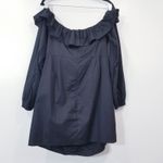 Tularosa  Black Ruffle Zuri Mini Dress Off Shoulder Long Sleeves Photo 4