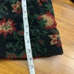 INC International Concepts Floral Print Sherpa Jacket Women Medium Full Zip Cozy Black Photo 8