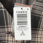 Torrid  Stretch Twill Fitted Vest Elation Plaid Deep Black Tan Vest Button Up NWT Photo 9