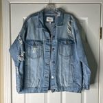 Forever 21  Ripped Light Blue Denim Jacket Photo 0