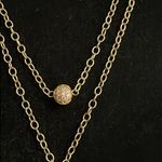 Vintage 1/20th 14kt Gold Filled double strand pave set crystal spike necklace Photo 3