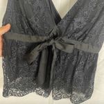Free People lace v-neck loose fit black blouse women’s Size Small Photo 10