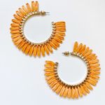Boutique Orange Raffia Earrings Photo 1