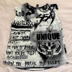 Balmain Victoria's Secret  Sleeveless Button Top Tank Tee Shirt Graffiti Photo 6