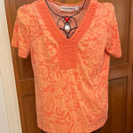 Rebecca Malone 🔥🔥🔥BOGOHO🔥🔥🔥 Coral Patterned Short Sleeve Top Photo 0