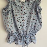 Sienna Sky | Light Blue Floral Ruffle Tank sz Small Photo 1