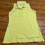 Nike Golf Women Sleeveless Polo Shirt Yellow All Over Logo Print Size S Dri Fit Photo 0
