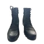 Sorel Emelie Short Lace Waterproof Combat Boots Black Leather Suede 6.5 EU 37.5 Photo 1